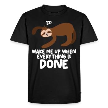 Sleeping Sloth Lazy Sloths - Men's Premium Organic T-Shirt - black - Front - Nico (187cm)