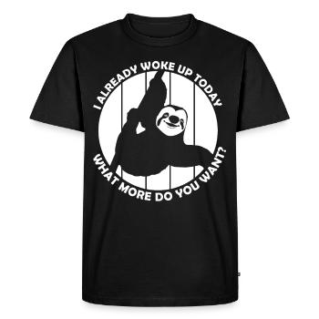 Sloth Tired Sleeping Lazy Slow Sloths - Men's Premium Organic T-Shirt - black - Front - Nico (187cm)
