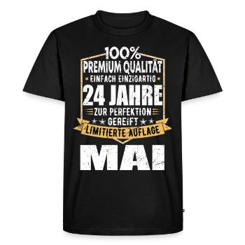 24th Birthday May Vintage 2000 Gift Idea - Men's Premium Organic T-Shirt - black - Front - Nico (187cm)