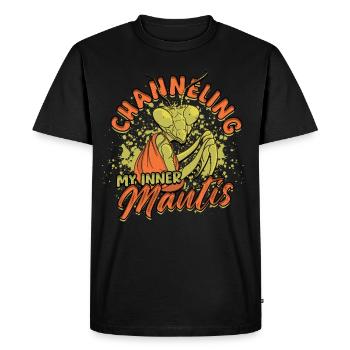 Mante religieuse Canaliser ma mante intérieure - T-shirt Premium bio Homme - noir - Devant - Nico (187cm)