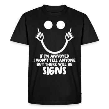 Middle Finger Misanthrope Sarcasm - Men's Premium Organic T-Shirt - black - Front - Nico (187cm)
