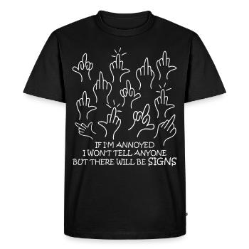 Middle Fingers Misanthrope Sarcasm - Men's Premium Organic T-Shirt - black - Front - Nico (187cm)