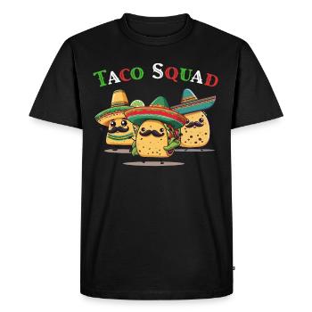 Funny Taco Squad Cinco De Mayo Mexican - Men's Premium Organic T-Shirt - black - Front - Nico (187cm)