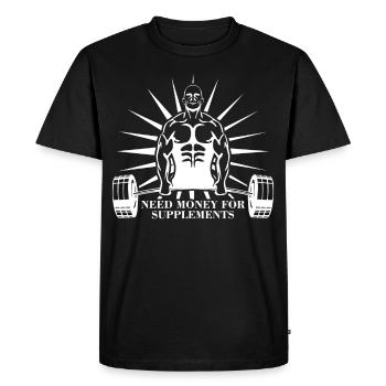 Suppléments de musculation Bodybuilder - T-shirt Premium bio Homme - noir - Devant - Nico (187cm)