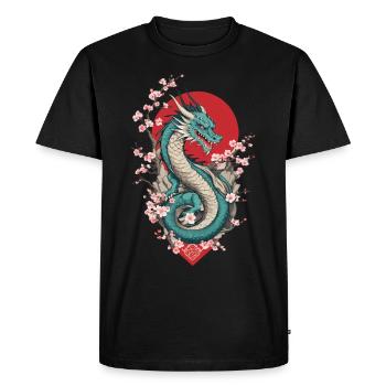 Dragon Anime Fan Dragon japonais Style Vintage - T-shirt Premium bio Homme - noir - Devant - Nico (187cm)