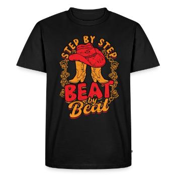 Line Dance Step By Step Beat by Beat - Men's Premium Organic T-Shirt - black - Front - Nico (187cm)