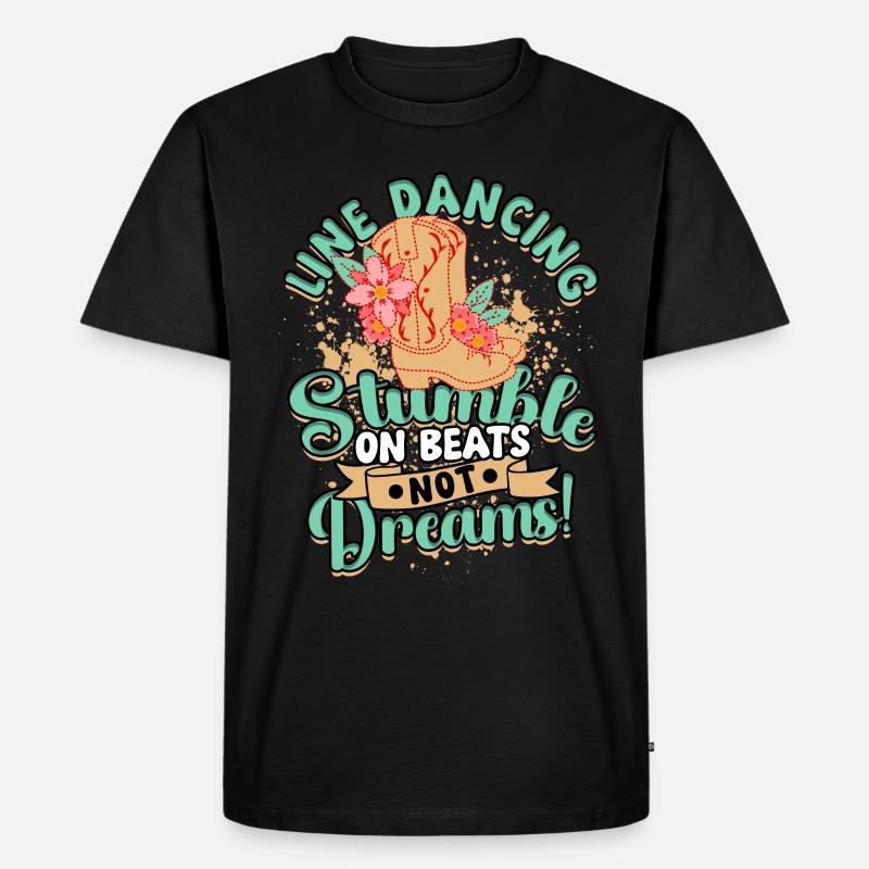 Line Dance - Männer Premium Bio T-Shirt - Schwarz