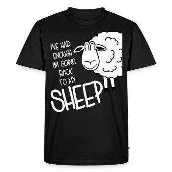 Sheep Shepherd Farmer - Men's Premium Organic T-Shirt - black - Front - Nico (187cm)