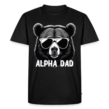 Alpha Dad Funny Bear Father Perfect Style - Men's Premium Organic T-Shirt - black - Front - Nico (187cm)