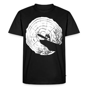 Chainsaw Chain Saw Lumberjack Moon - Men's Premium Organic T-Shirt - black - Front - Nico (187cm)