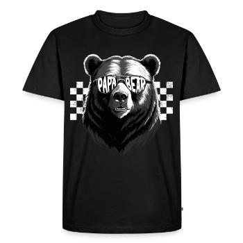 Funny Father Bear Dad Perfect Style - Men's Premium Organic T-Shirt - black - Front - Nico (187cm)