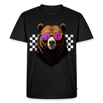 Ours Père Drôle Style Parfait Fête des Pères - T-shirt Premium bio Homme - noir - Devant - Nico (187cm)