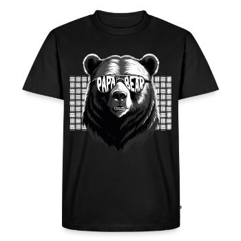 Ours Père Drôle Père Style Parfait - T-shirt Premium bio Homme - noir - Devant - Nico (187cm)