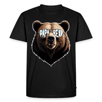 Ours Père Drôle Père Style Parfait - T-shirt Premium bio Homme - noir - Devant - Nico (187cm)