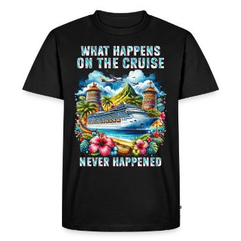 Cruise What Happens On Cruise Never Happened - Men's Premium Organic T-Shirt - black - Front - Nico (187cm)