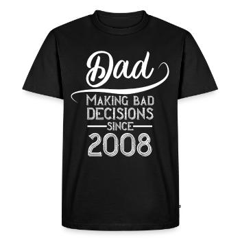 Drôle Père Parfait Fête des Pères Design 2008 - T-shirt Premium bio Homme - noir - Devant - Nico (187cm)