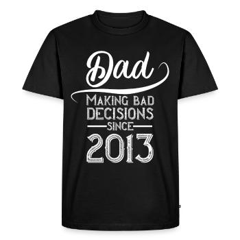 Drôle Père Style Parfait Année de Naissance 2013 - T-shirt Premium bio Homme - noir - Devant - Nico (187cm)