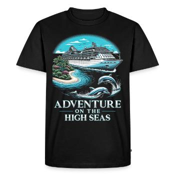 Cruise Adventure On The High Seas - Men's Premium Organic T-Shirt - black - Front - Nico (187cm)