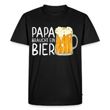 Papa a besoin de bière Drôle de père Style de fête des pères - T-shirt Premium bio Homme - noir - Devant - Nico (187cm)
