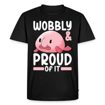 Poisson blob mignon poisson laid - T-shirt Premium bio Homme - noir - Devant - Nico (187cm)
