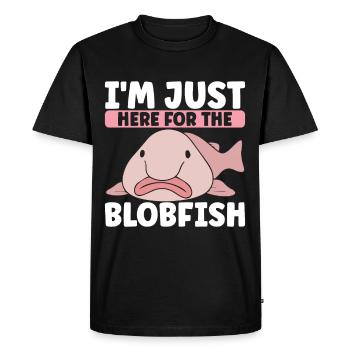 Poisson blob mignon poisson laid - T-shirt Premium bio Homme - noir - Devant - Nico (187cm)