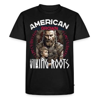 De fières racines nordiques vikings américaines - T-shirt Premium bio Homme - noir - Devant - Nico (187cm)
