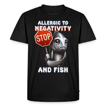 Allergie au poisson allergique à la négativité et au poisson - T-shirt Premium bio Homme - noir - Devant - Nico (187cm)