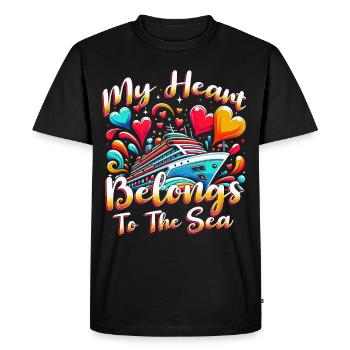 Cruise Cruiser My Heart Belongs To The Sea - Men's Premium Organic T-Shirt - black - Front - Nico (187cm)