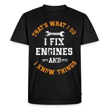 Car mechanic mechatronics technician screwdriver sayings - Men's Premium Organic T-Shirt - black - Front - Nico (187cm)
