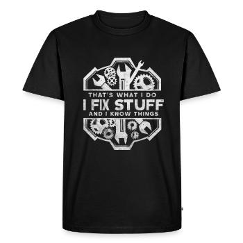 Car mechanic mechatronics technician screwdriver sayings - Men's Premium Organic T-Shirt - black - Front - Nico (187cm)