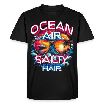 Cruise Cruisers Ocean Air Salty Hair - Men's Premium Organic T-Shirt - black - Front - Nico (187cm)