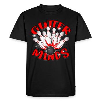 Bowling Gutter Minds - Men's Premium Organic T-Shirt - black - Front - Nico (187cm)
