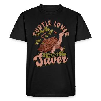 Turtle Turtles Turtle Lover Planet Saver - Men's Premium Organic T-Shirt - black - Front - Nico (187cm)
