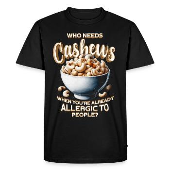 Allergie aux noix de cajou : qui a besoin de noix de cajou - T-shirt Premium bio Homme - noir - Devant - Nico (187cm)