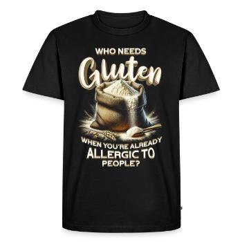 Allergie au gluten Intolérance au gluten - T-shirt Premium bio Homme - noir - Devant - Nico (187cm)