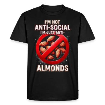 Almond allergy I'm Just Anti Almonds - Men's Premium Organic T-Shirt - black - Front - Nico (187cm)