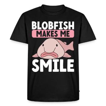 Poisson blob mignon poisson laid - T-shirt Premium bio Homme - noir - Devant - Nico (187cm)