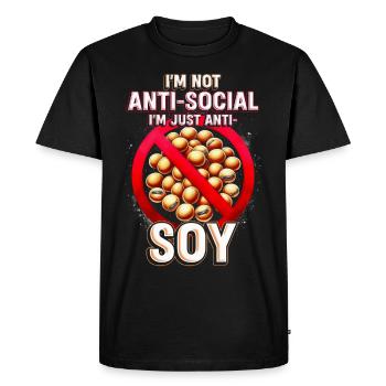 Allergie au soja Je suis juste anti soja - T-shirt Premium bio Homme - noir - Devant - Nico (187cm)