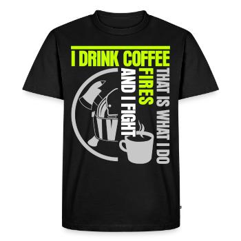 Pompier Jeune pompier Pompier - T-shirt Premium bio Homme - noir - Devant - Nico (187cm)