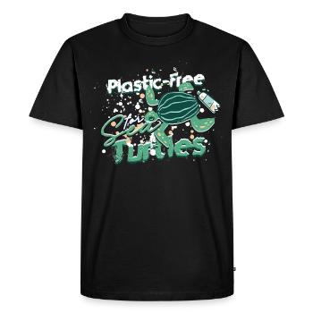 Turtle Plastic Free For Sea Turtles - Men's Premium Organic T-Shirt - black - Front - Nico (187cm)