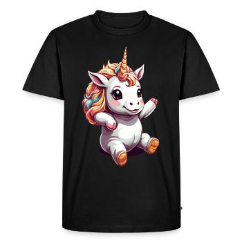Licornes drôles Licorne mignonne Licorne Fille - T-shirt Premium bio Homme - noir - Devant - Nico (187cm)