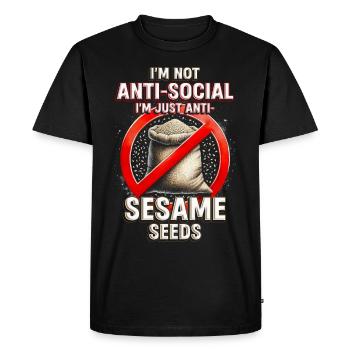 Capsule Fruit Allergy I'm Just Anti Sesame Seeds - Men's Premium Organic T-Shirt - black - Front - Nico (187cm)