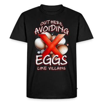 Allergie aux œufs : éviter les œufs - T-shirt Premium bio Homme - noir - Devant - Nico (187cm)