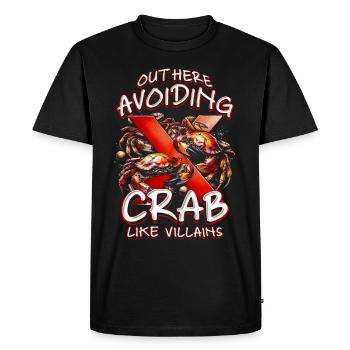 Allergie au cancer ici : éviter le crabe - T-shirt Premium bio Homme - noir - Devant - Nico (187cm)