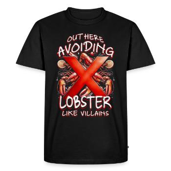 Allergie au homard ici : éviter le homard - T-shirt Premium bio Homme - noir - Devant - Nico (187cm)