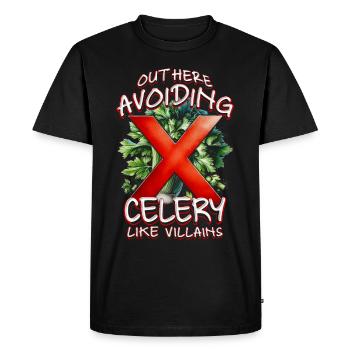 Allergie au céleri ici Éviter le céleri - T-shirt Premium bio Homme - noir - Devant - Nico (187cm)