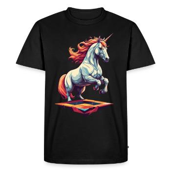 Motif d’anniversaire unique de licornes drôles - T-shirt Premium bio Homme - noir - Devant - Nico (187cm)
