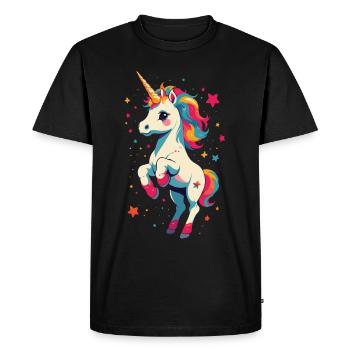 Motif d’anniversaire unique Licornes drôles - T-shirt Premium bio Homme - noir - Devant - Nico (187cm)