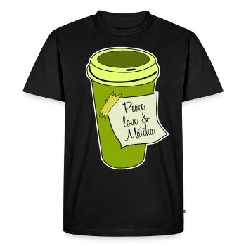 Thé Matcha Poudre de thé vert japonais - T-shirt Premium bio Homme - noir - Devant - Nico (187cm)