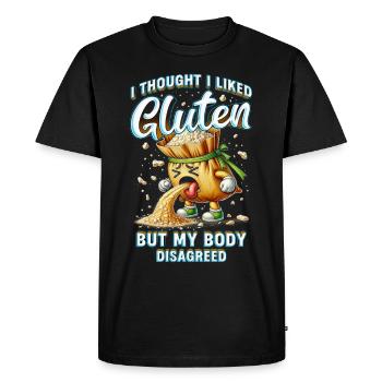 Allergie au gluten Intolérance au gluten - T-shirt Premium bio Homme - noir - Devant - Nico (187cm)